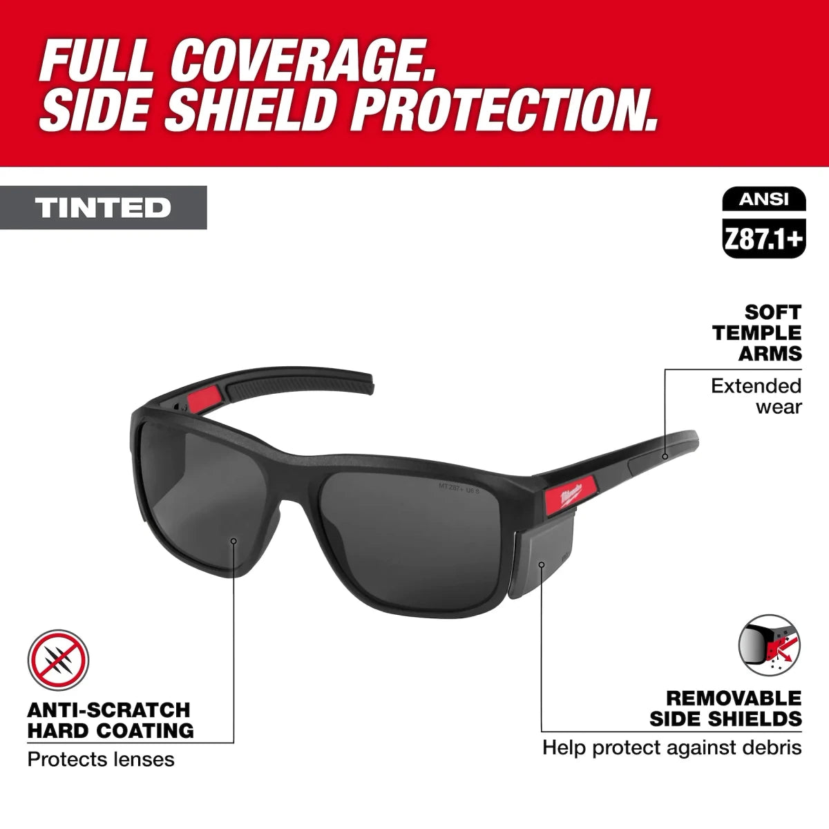 Full Frame Safety Glasses with Removable Side Shields – Tinted Anti-Scratch Lenses - AAA Industrial Supply