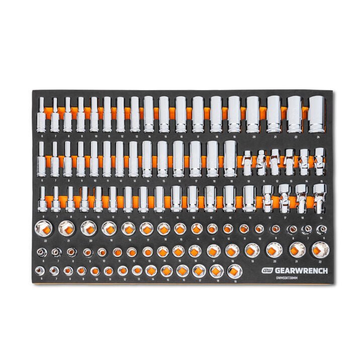 GEARWRENCH 358 Pc. MEGAMOD Metric Mechanics Set in Foam Trays with Storage - AAA Industrial Supply