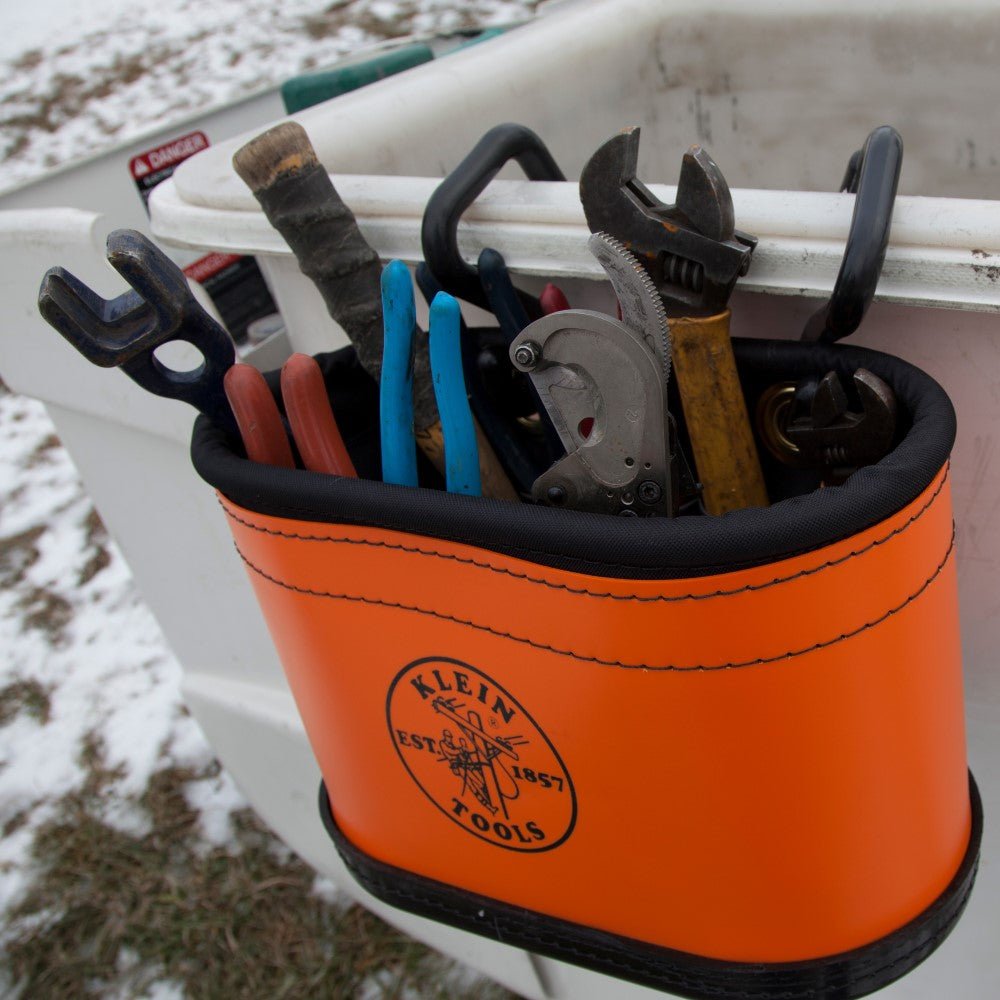 Hard - Body Bucket, 15 Pocket Oval Bucket with Kickstand - AAA Industrial Supply
