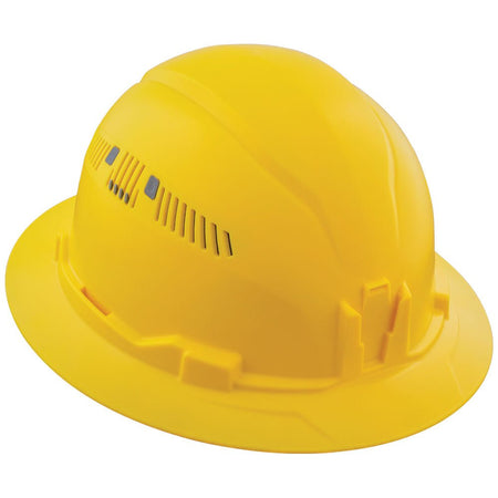 Hard Hat, Vented, Full Brim Style, Yellow - AAA Industrial Supply
