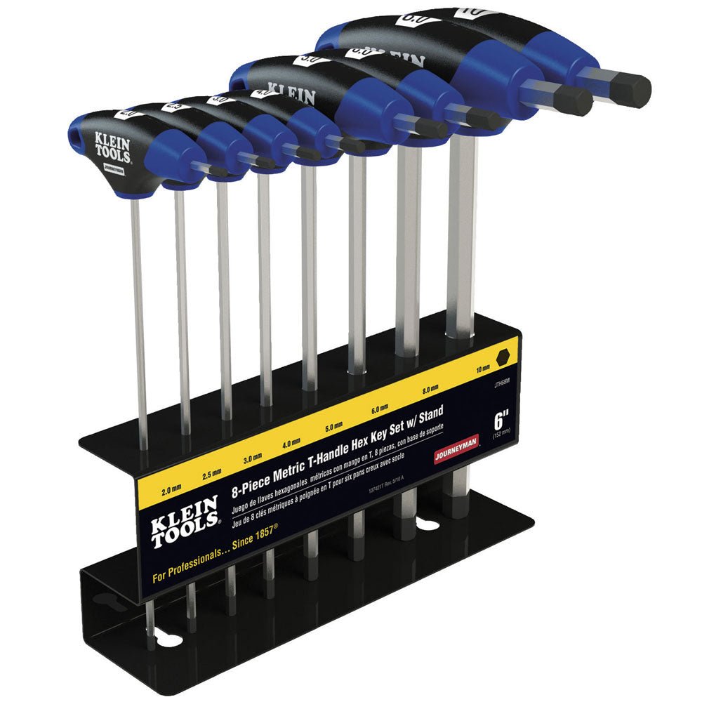 Hex Key Set, Metric, Journeyman™ T - Handle, 6 - Inch with Stand, 8 - Piece - AAA Industrial Supply