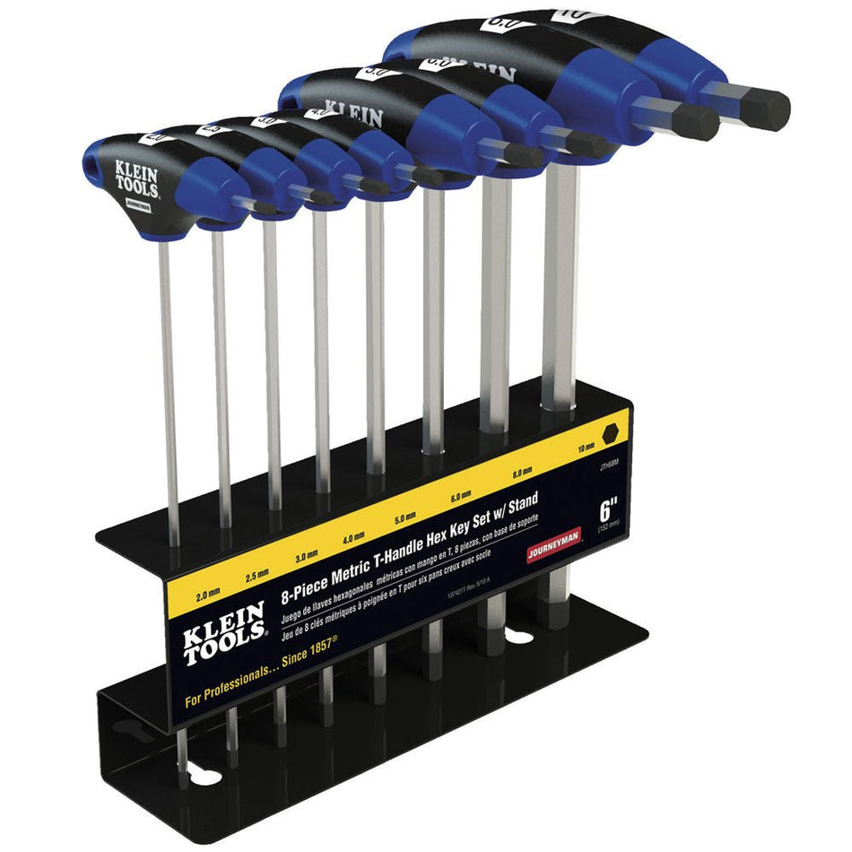Hex Key Set, Metric, Journeyman™ T - Handle, 6 - Inch with Stand, 8 - Piece - AAA Industrial Supply