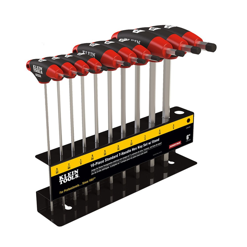 Hex Key Set, SAE T - Handle, 6 - Inch, with Stand, 10 - Piece - AAA Industrial Supply