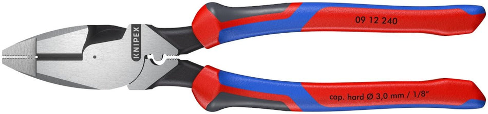 High Lev Lineman's Pliers New England Tape Puller Crimper, 9.5", Comfort Grip - AAA Industrial Supply