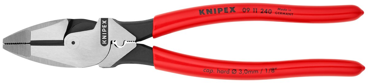 High Leverage Lineman's Pliers New England Tape Puller Crimper, 9.5", Plastic - AAA Industrial Supply