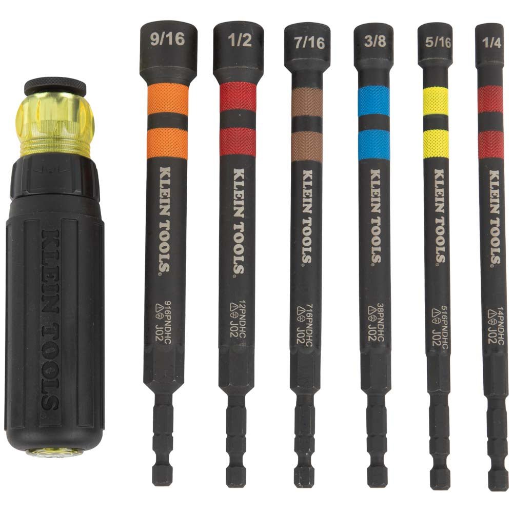 Hollow Magnetic Color - Coded Ratcheting Power Nut Drivers, 6 - Piece - AAA Industrial Supply