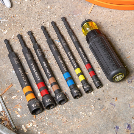 Hollow Magnetic Color - Coded Ratcheting Power Nut Drivers, 6 - Piece - AAA Industrial Supply