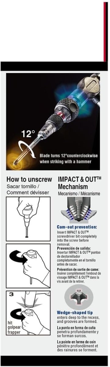 Impact & Out Screwdriver with 7pcs bits and Pouch - AAA Industrial Supply