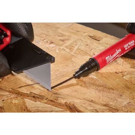 INKZALL™ 2IN1 Deep Reach Ultra Fine Point Black Jobsite Marker - AAA Industrial Supply