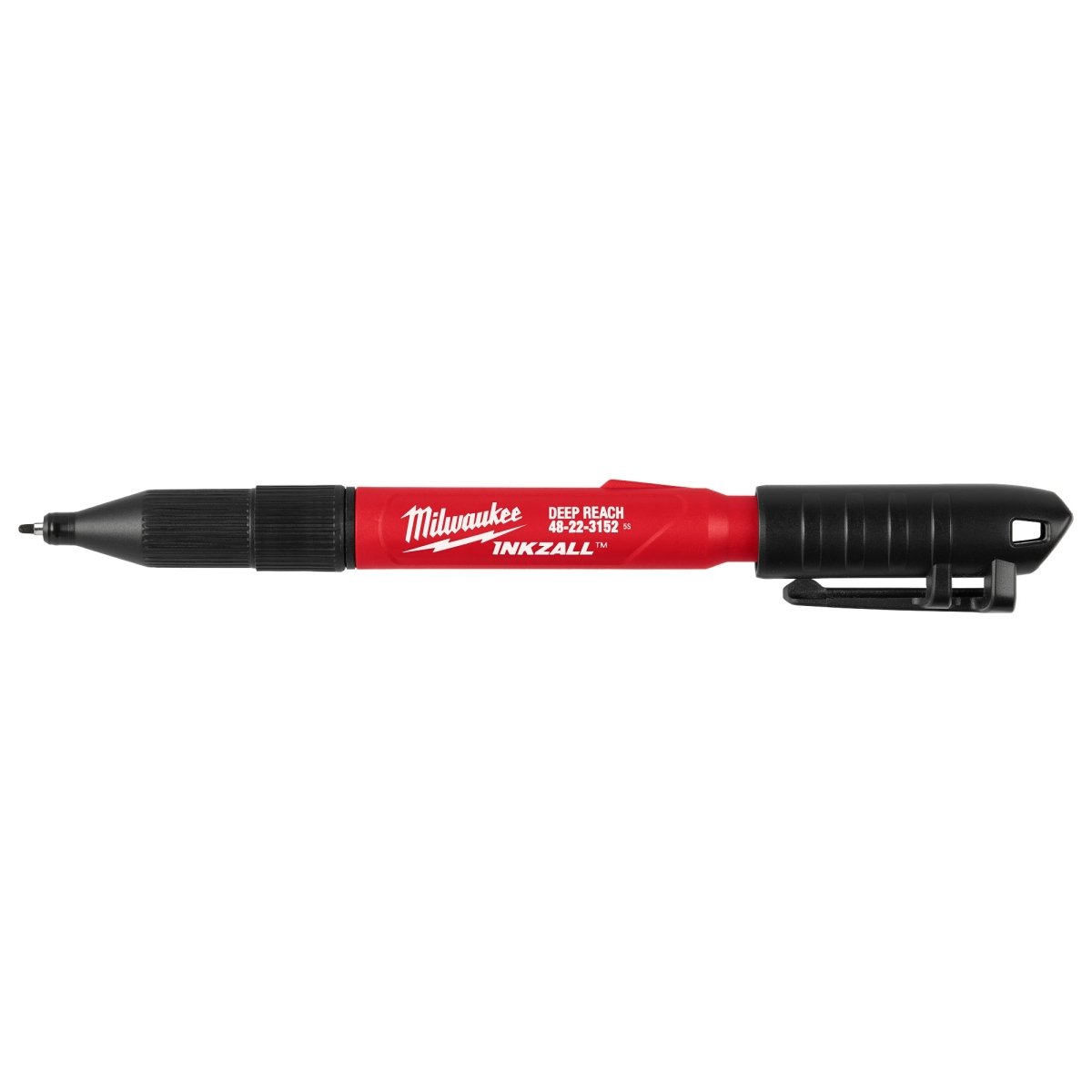 INKZALL™ 2IN1 Deep Reach Ultra Fine Point Black Jobsite Marker - AAA Industrial Supply