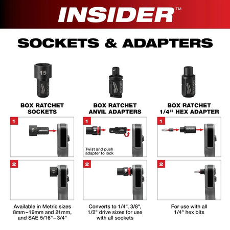 INSIDER™ Box Ratchet 1/4" Hex Adapter - AAA Industrial Supply