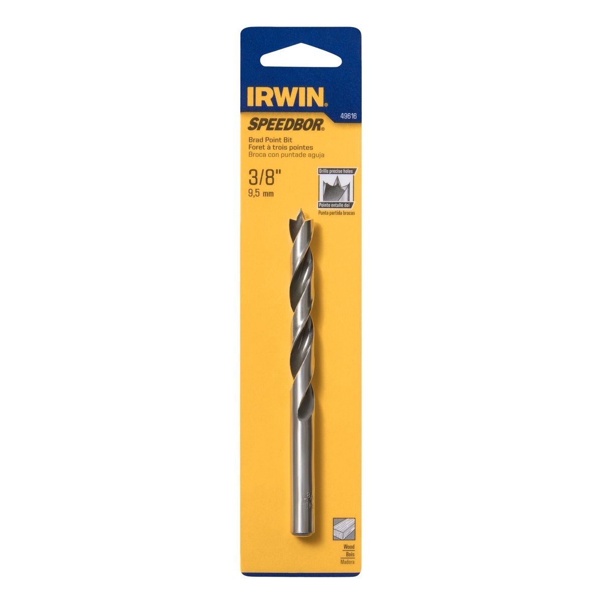 Irwin Brad Point Drill Bit, 3/8" - AAA Industrial Supply