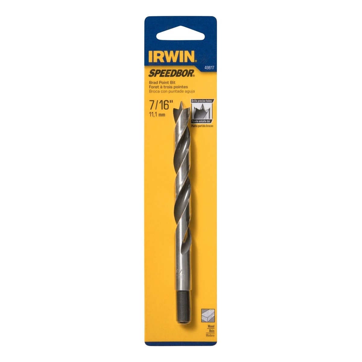 Irwin Brad Point Drill Bit, 7/16" - AAA Industrial Supply