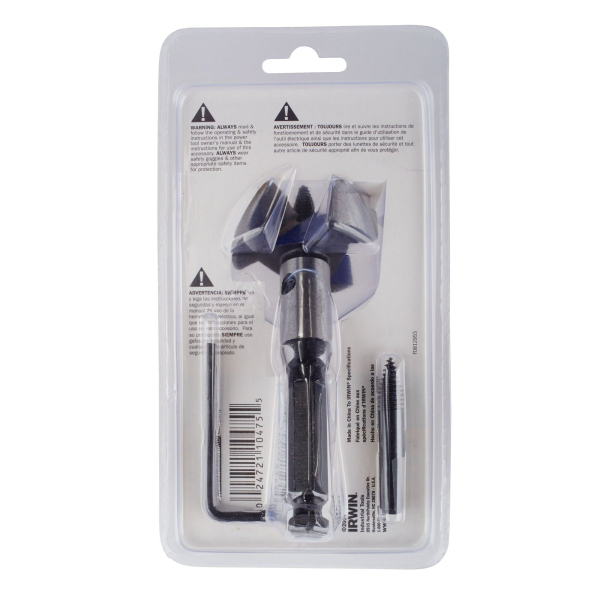 Irwin Drill Bit, 3 - Cutter, Self Feed, 2 - Inch - AAA Industrial Supply