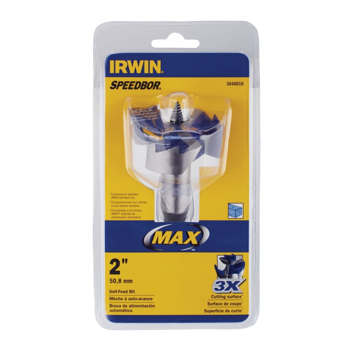 Irwin Drill Bit, 3 - Cutter, Self Feed, 2 - Inch - AAA Industrial Supply