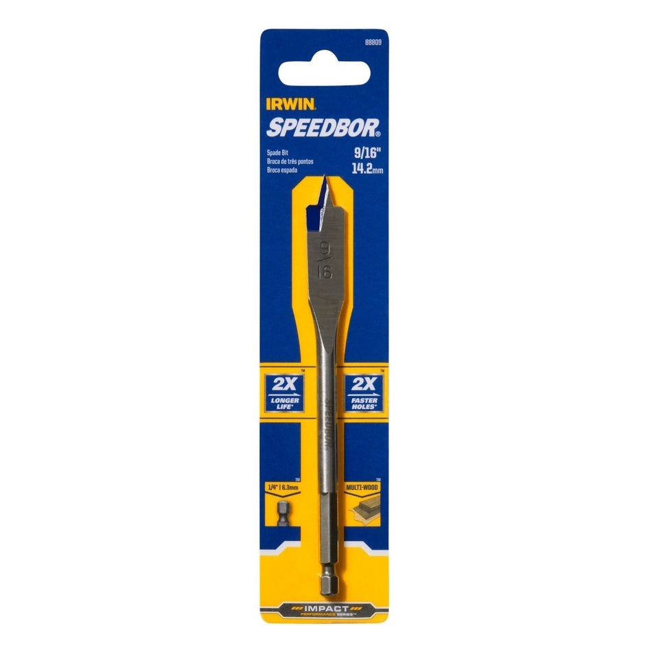 Irwin Speedbor Spade Wood Drill Bit 9/16" X 6" - AAA Industrial Supply