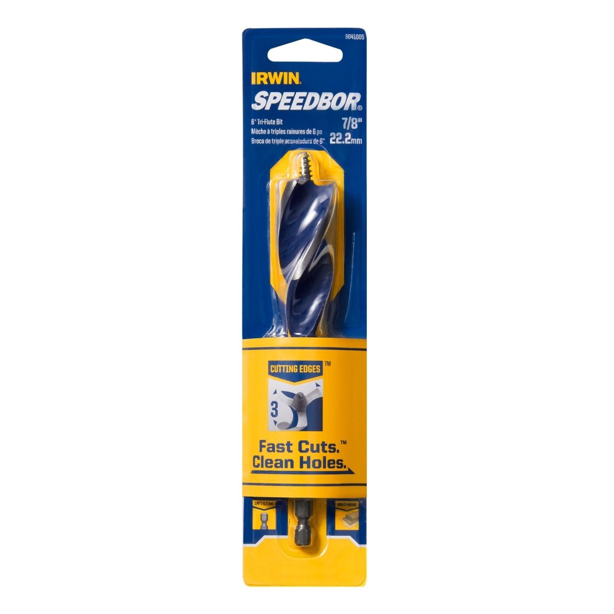 Irwin Speedbor Tri Flute Wood Drill Bit 7/8" X 6"( - AAA Industrial Supply