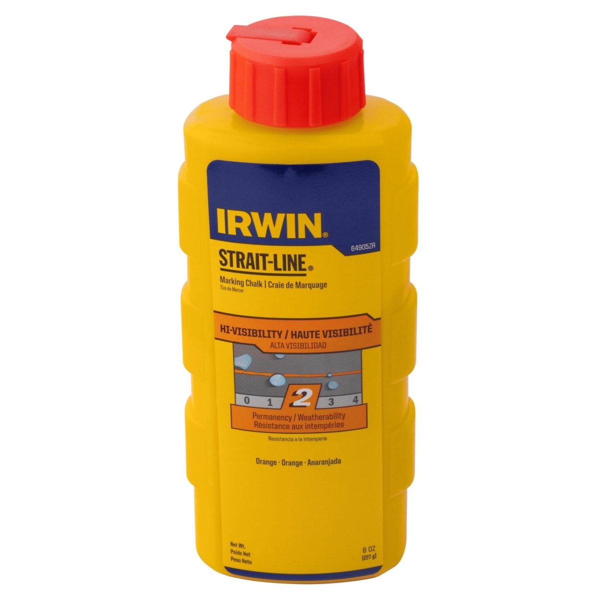 Irwin Strait - Line High - Visibility Marking Chalk, 8 - Ounce, Orange - AAA Industrial Supply