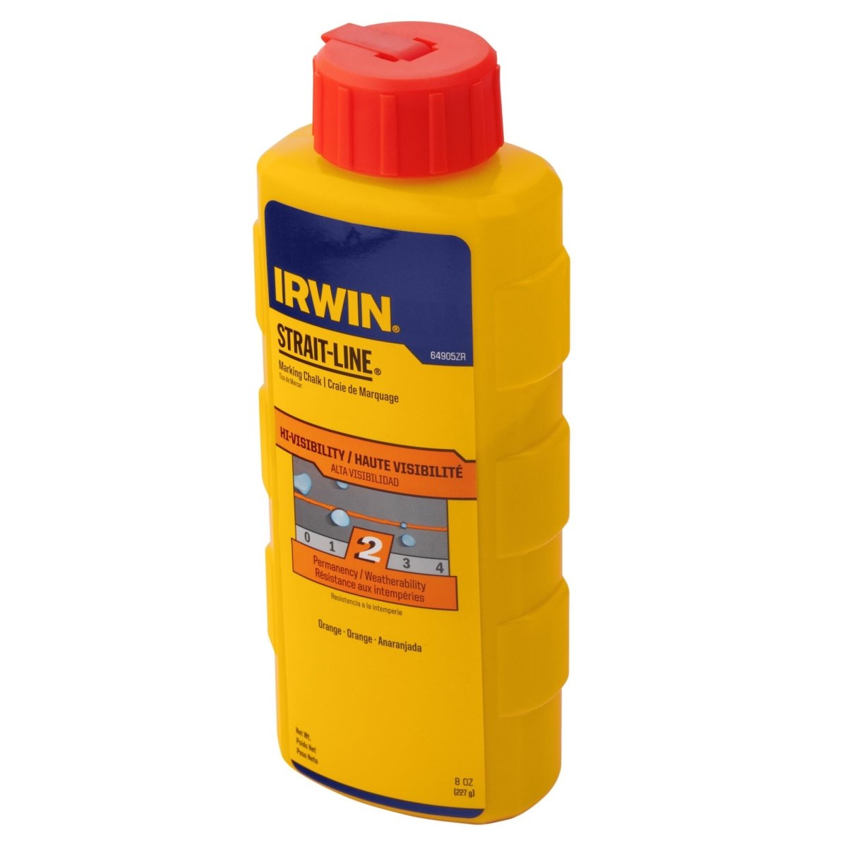 Irwin Strait - Line High - Visibility Marking Chalk, 8 - Ounce, Orange - AAA Industrial Supply