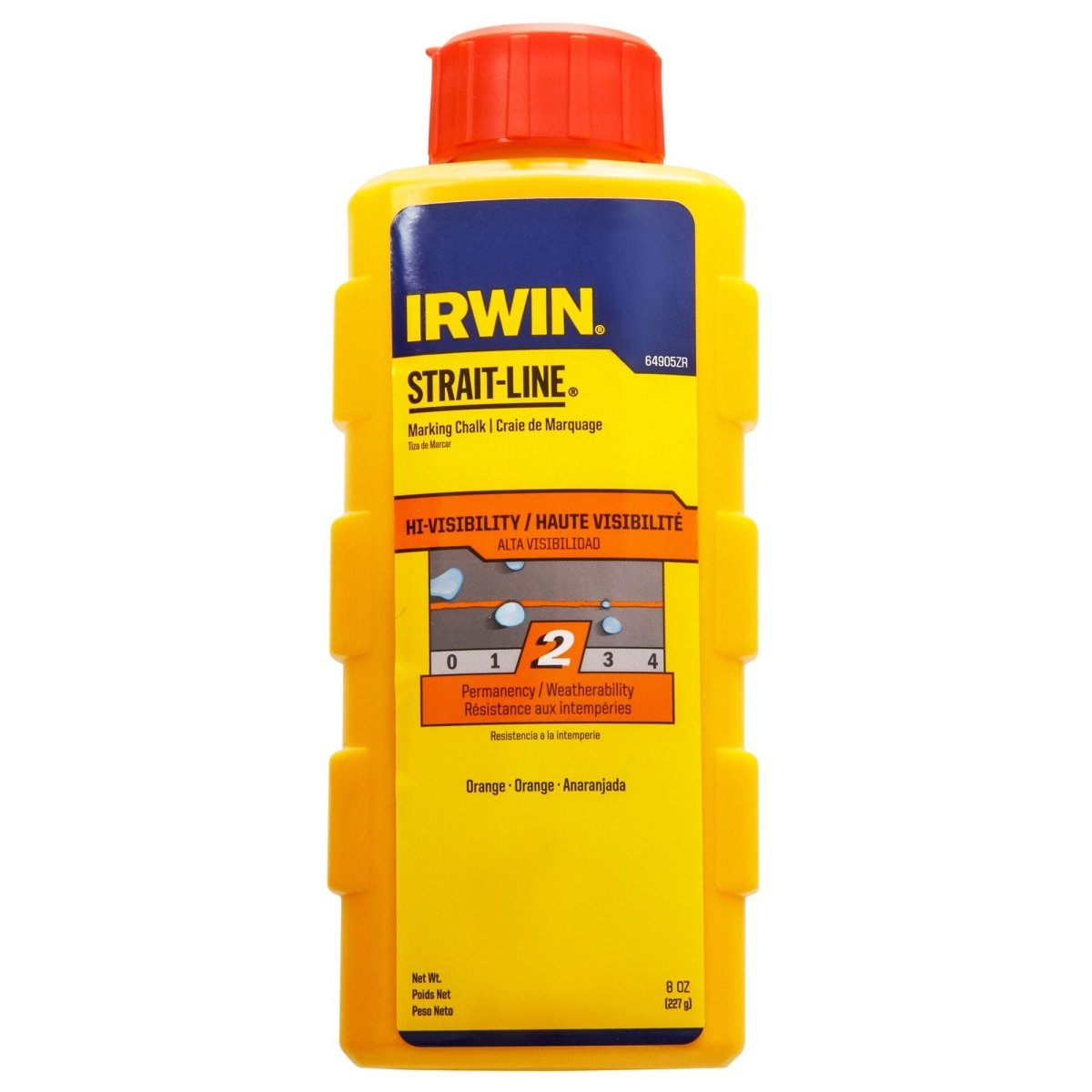 Irwin Strait - Line High - Visibility Marking Chalk, 8 - Ounce, Orange - AAA Industrial Supply