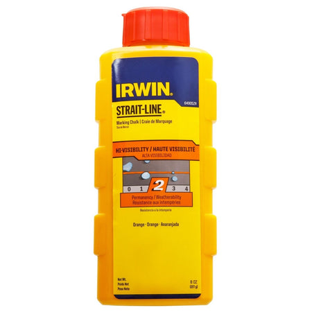 Irwin Strait - Line High - Visibility Marking Chalk, 8 - Ounce, Orange - AAA Industrial Supply
