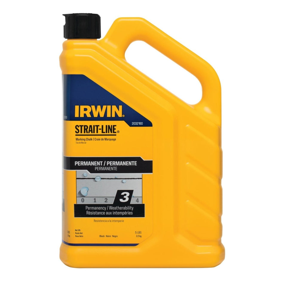 Irwin Strait - Line Permanent Marking Chalk, 5 - Pound, Black (2032160) - AAA Industrial Supply