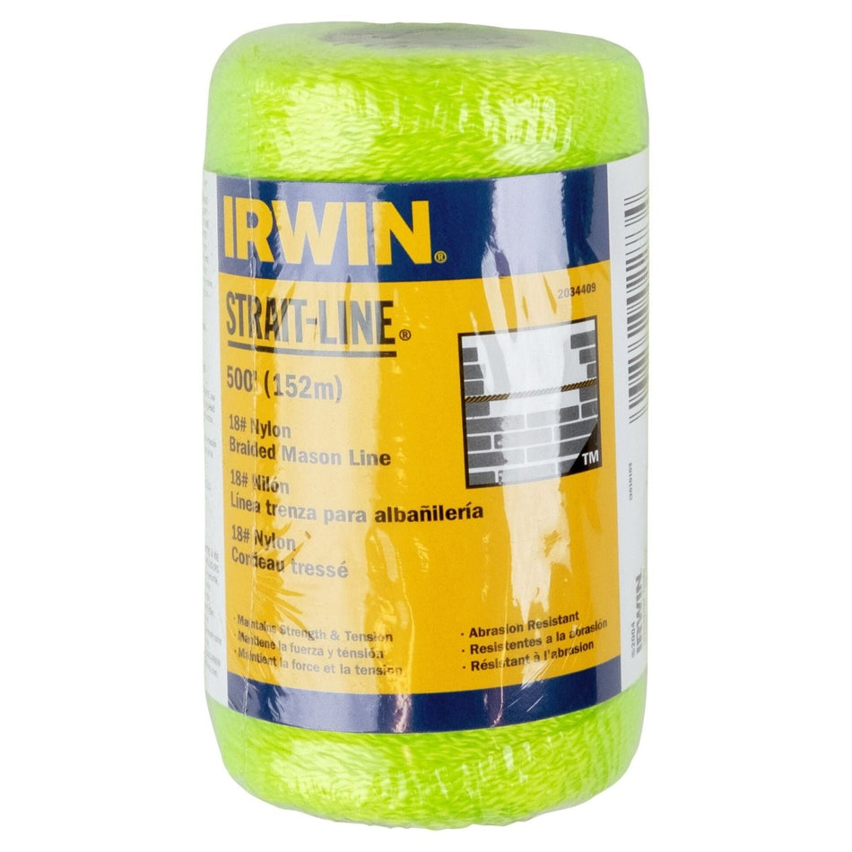 Irwin Twine 500' Fl. Green 18 Braided Nylon 2034409 - AAA Industrial Supply