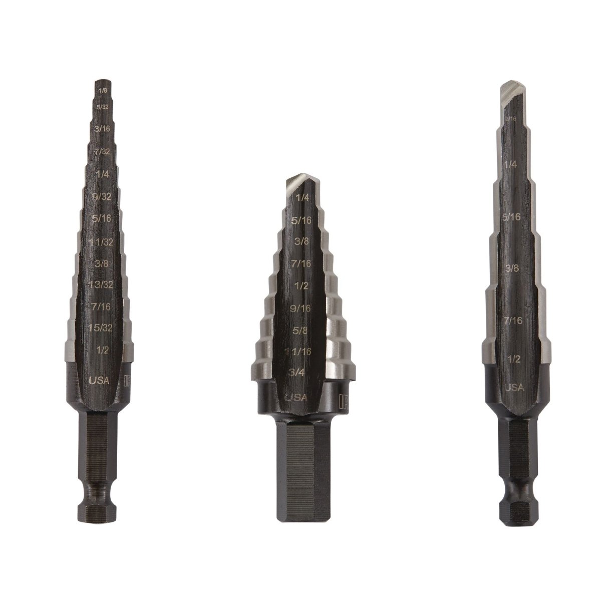 Irwin Unibit High - Speed Steel Fractional Self - Starting Step Drill Bit Set, 1, 2 And 3 (10502Zr) - AAA Industrial Supply
