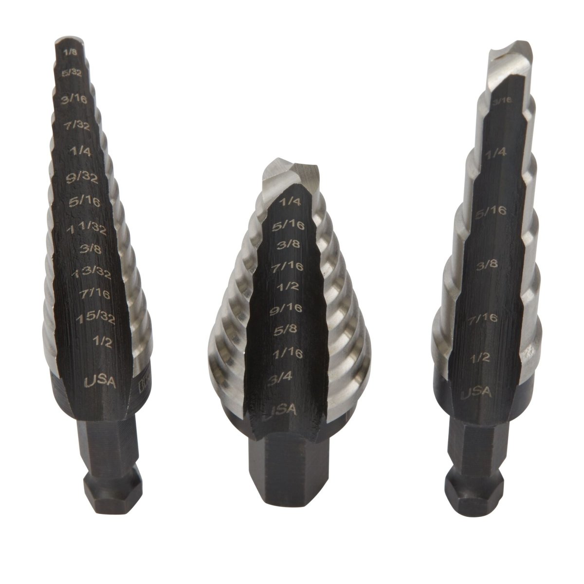 Irwin Unibit High - Speed Steel Fractional Self - Starting Step Drill Bit Set, 1, 2 And 3 (10502Zr) - AAA Industrial Supply