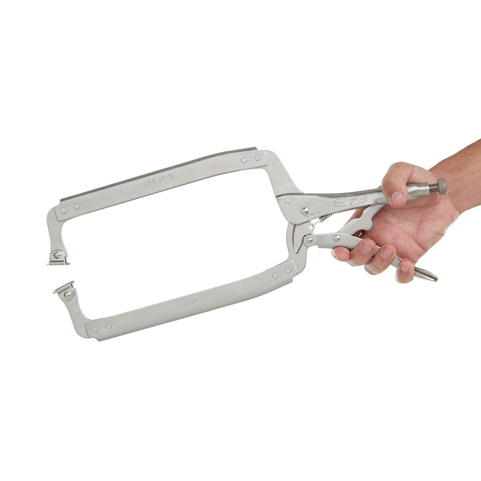 Irwin Vise - Grip Original C Clamp, Locking, Swivel Pad Tip, 18 - Inch - AAA Industrial Supply