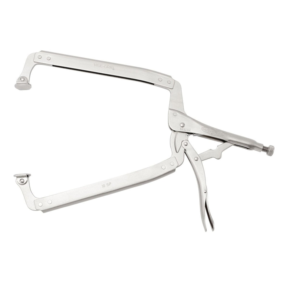 Irwin Vise - Grip Original C Clamp, Locking, Swivel Pad Tip, 18 - Inch - AAA Industrial Supply