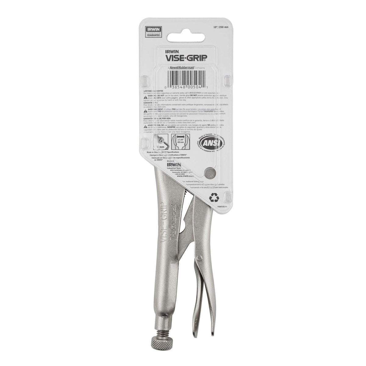 Irwin Vise - Grip Original Locking Pliers With Wire Cutter, Curved Jaw, 10 - Inch - AAA Industrial Supply