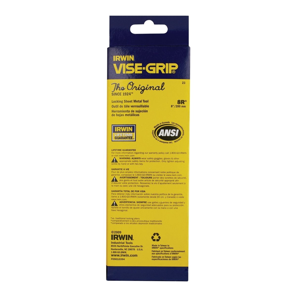 Irwin Vise - Grip Original Locking Pliers/Sheet Metal Tool, 8 - Inch - AAA Industrial Supply