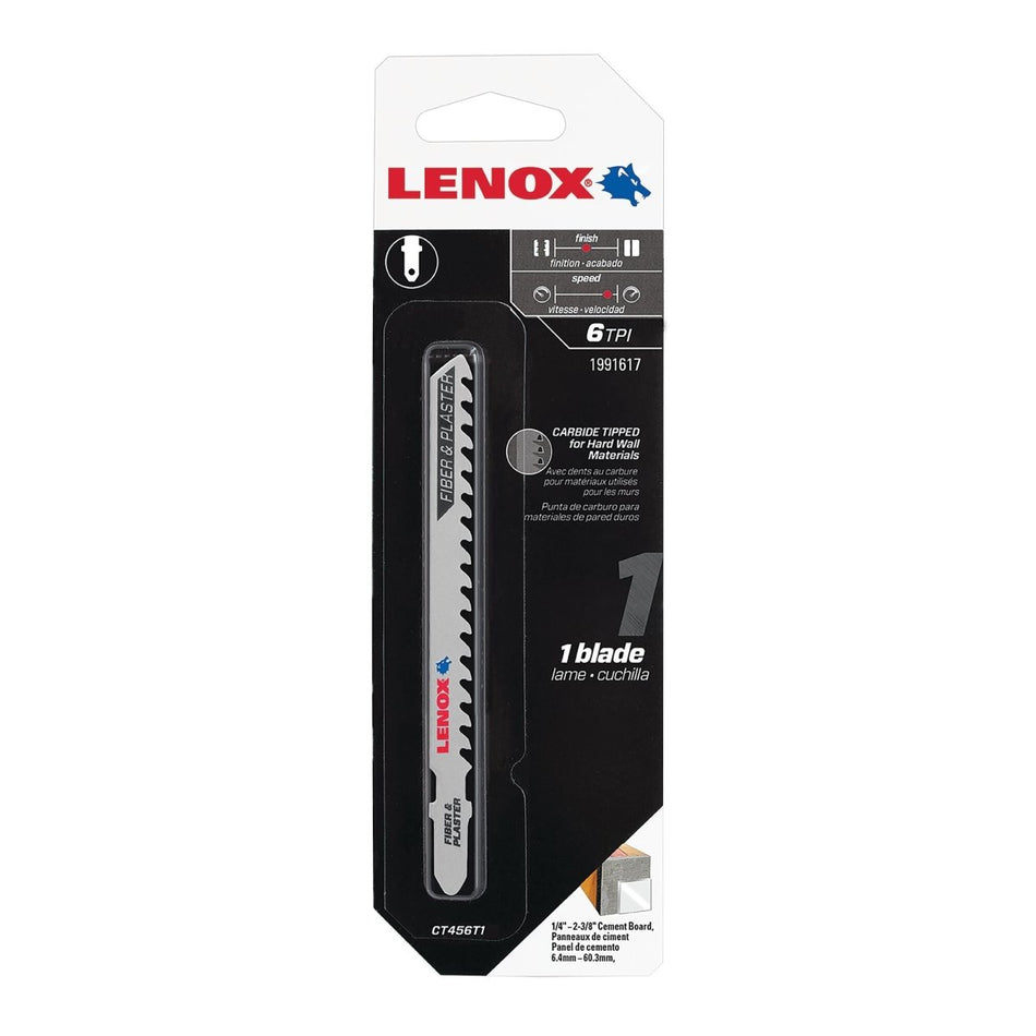 Lenox T - Shank Carbide Tipped Jig Saw Blade, 4" X 5/16" 6 Tpi, 1 Pack - AAA Industrial Supply
