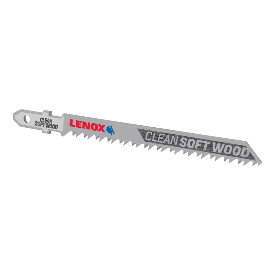 Lenox T - Shank Clean Wood Cutting Jig Saw Blade, 4" X 5/16" 10 Tpi, 5 Pack - AAA Industrial Supply