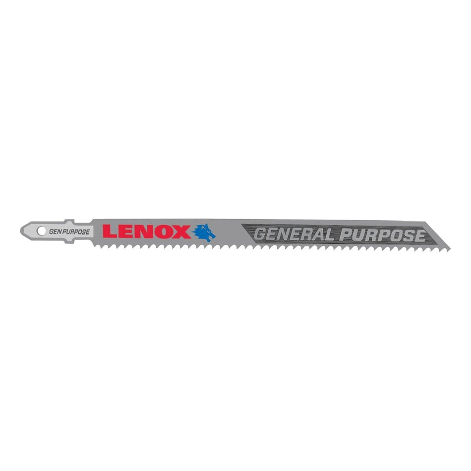Lenox T - Shank General Purpose Jig Saw Blade, 5 1/4" X 3/8" 10 Tpi, 5 Pack - AAA Industrial Supply
