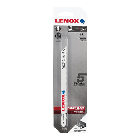 Lenox T - Shank Thick Metal Cutting Jig Saw Blade, 5 1/4" X 3/8" 14 Tpi, 5 Pack - AAA Industrial Supply