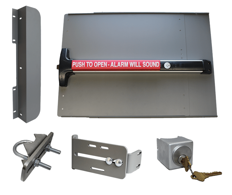 Lockey ED - 53 EDGE Safety Panic Shield Kit With Detex V - 40 Alarm Panic Bar - AAA Industrial Supply