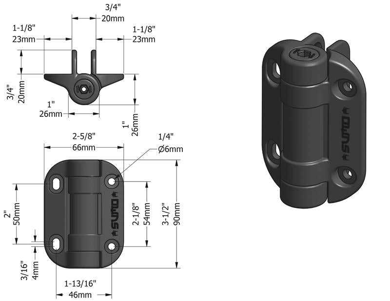 LockeyUSA SUMO SSC Adjustable Self - Closing SafeClose Gate Hinges - AAA Industrial Supply