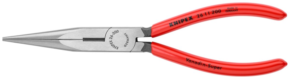 Long Nose Pliers with Cutter, 8", Polished - AAA Industrial Supply