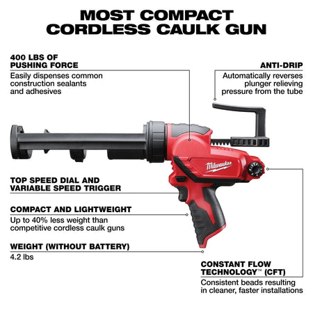M12™ 10oz. Caulk and Adhesive Gun - AAA Industrial Supply