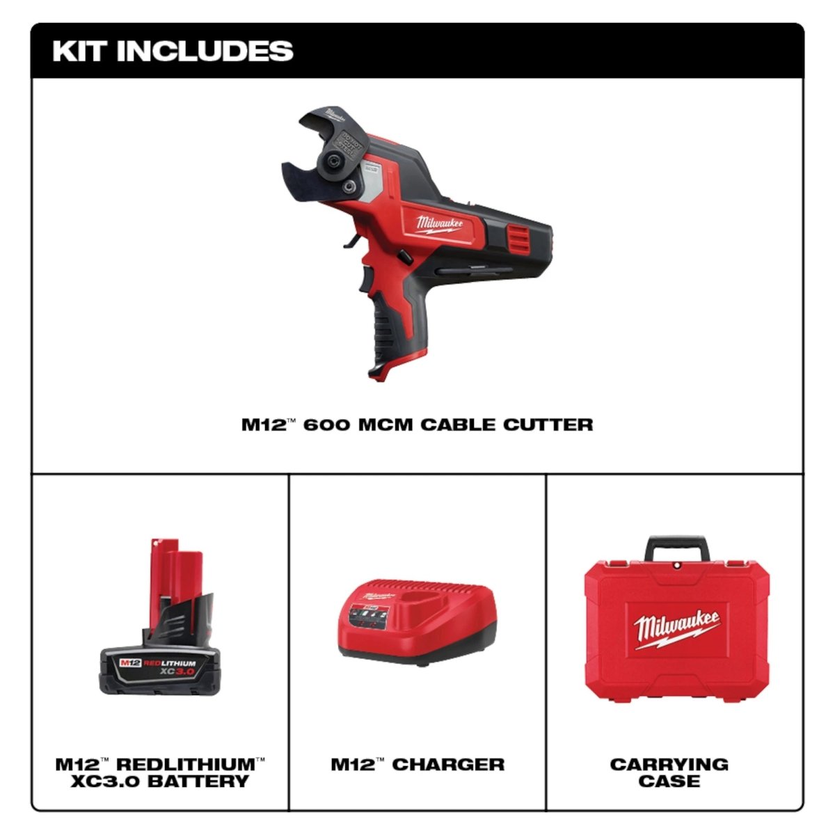 M12™ 600 MCM Cable Cutter Kit - AAA Industrial Supply