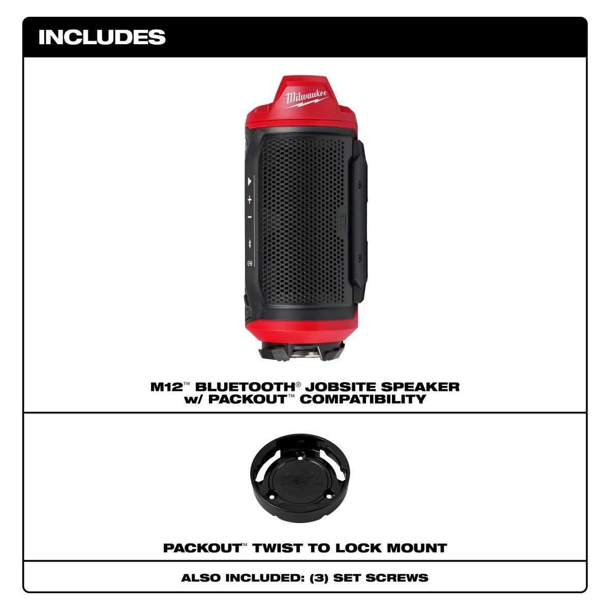 M12™ Bluetooth® Jobsite Speaker w/ PACKOUT™ Compatibility - AAA Industrial Supply