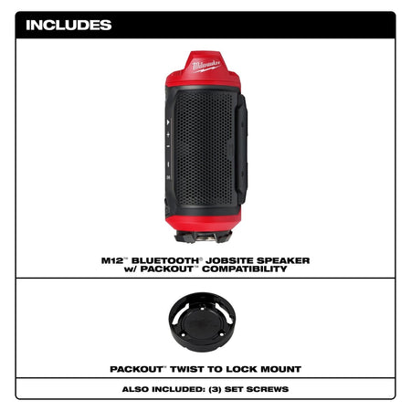 M12™ Bluetooth® Jobsite Speaker w/ PACKOUT™ Compatibility - AAA Industrial Supply