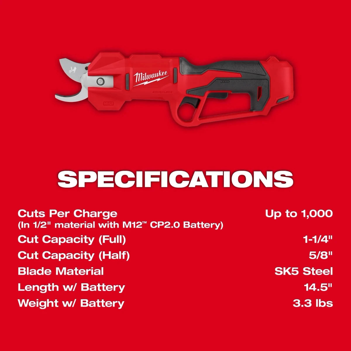 M12™ Brushless Pruning Shears - AAA Industrial Supply
