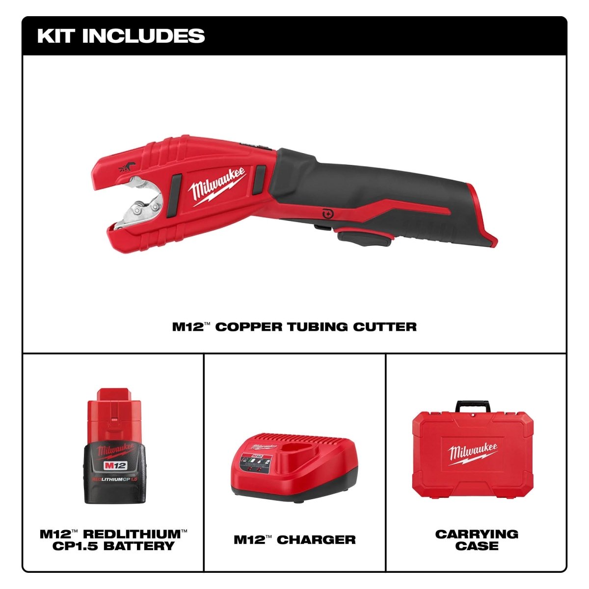 M12™ Cordless Lithium - Ion Copper Tubing Cutter Kit - AAA Industrial Supply