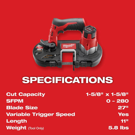 M12™ Cordless Sub - Compact Band Saw Kit - AAA Industrial Supply