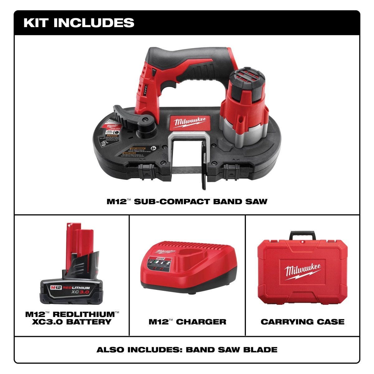 M12™ Cordless Sub - Compact Band Saw Kit - AAA Industrial Supply