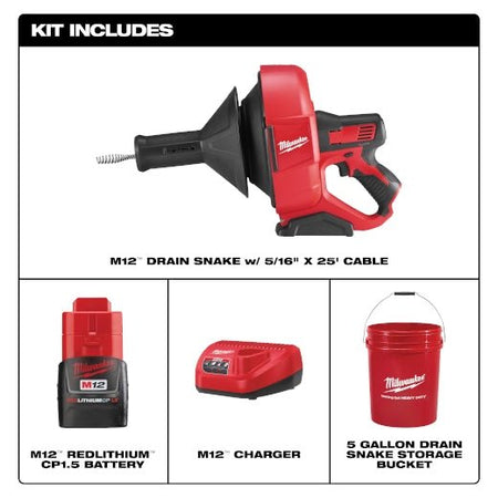 M12™ Drain Snake KIT - AAA Industrial Supply