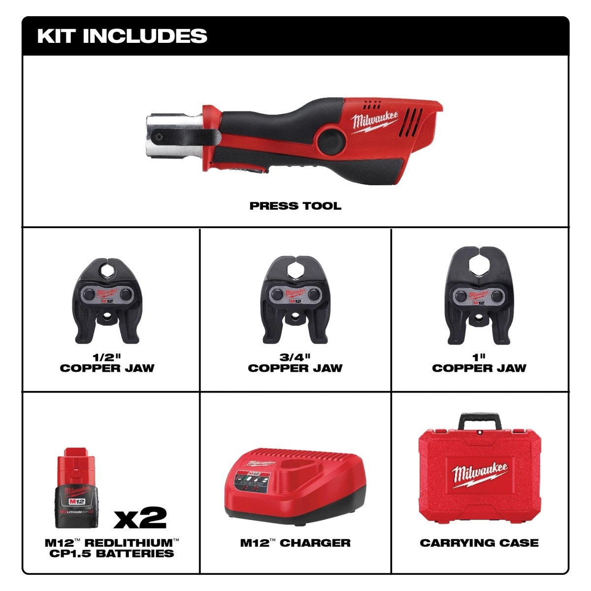 M12™ FORCE LOGIC™ Press Tool Kit with Jaws - AAA Industrial Supply